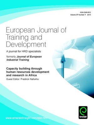 cover image of European Journal of Training and Development, Volume 37, Issue 7